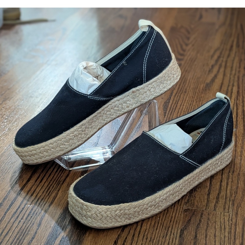 Keds sz 8 Navy Canvas Espadrille Platform Slip On Sneakers Y2K Vintage Style